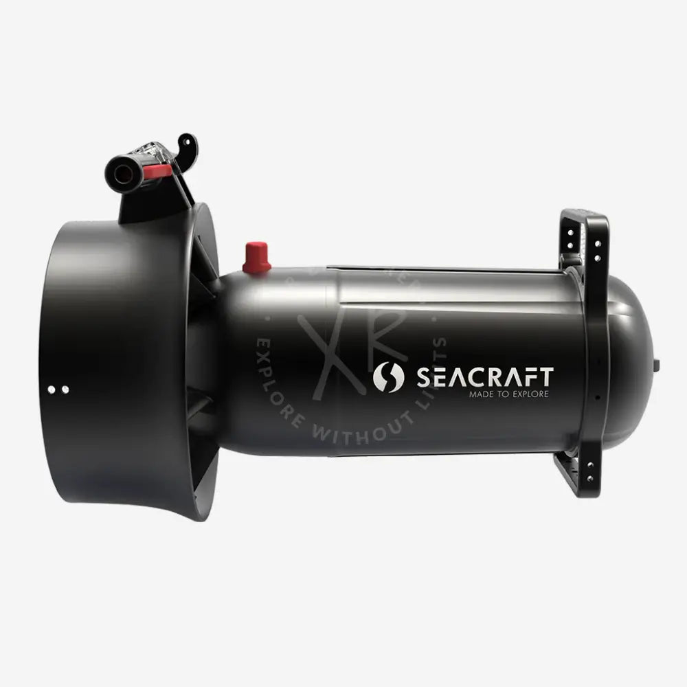 Black seacraft go dpv underwater camera housing with matte finish and red accents for lightweight travel use