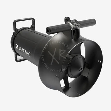Black seacraft go dpv lightweight travel scooter underwater propulsion unit with robust cylindrical body and handle