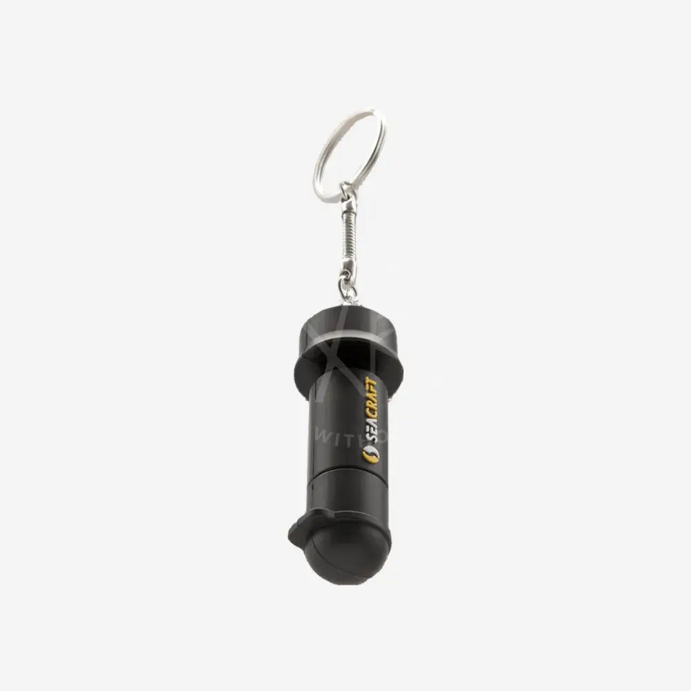 Black seacraft usb key chain 16gb flash drive with sleek cylindrical design and gold lettering