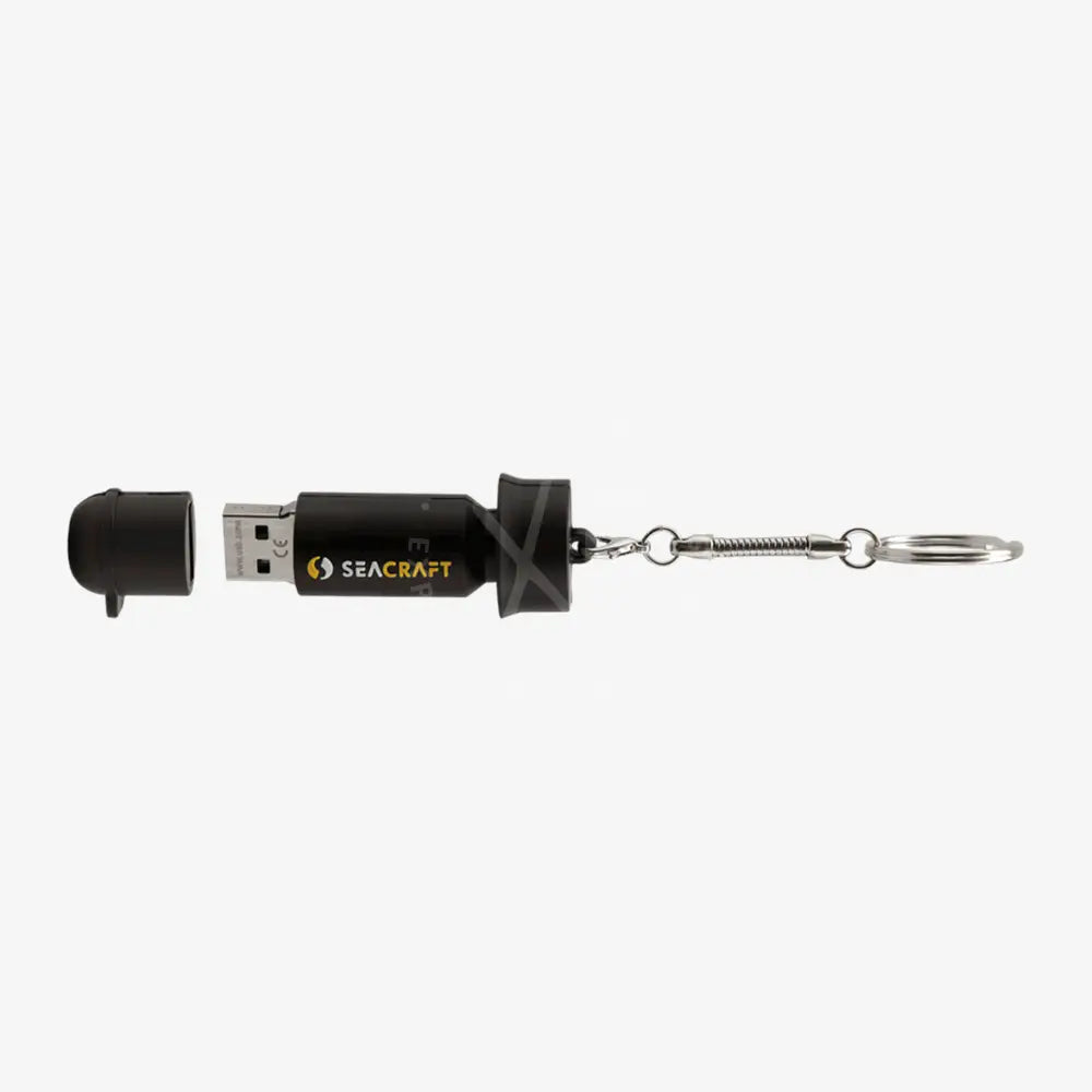 Black Seacraft USB key chain 16GB flash drive with keychain attachment for portable data storage