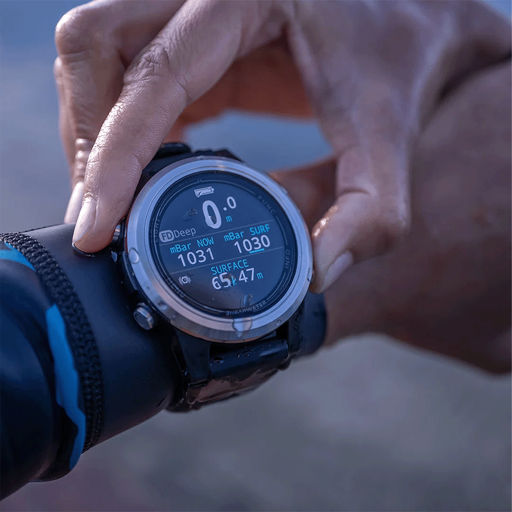 Shearwater Tern dive computer displaying sport and freediving modes