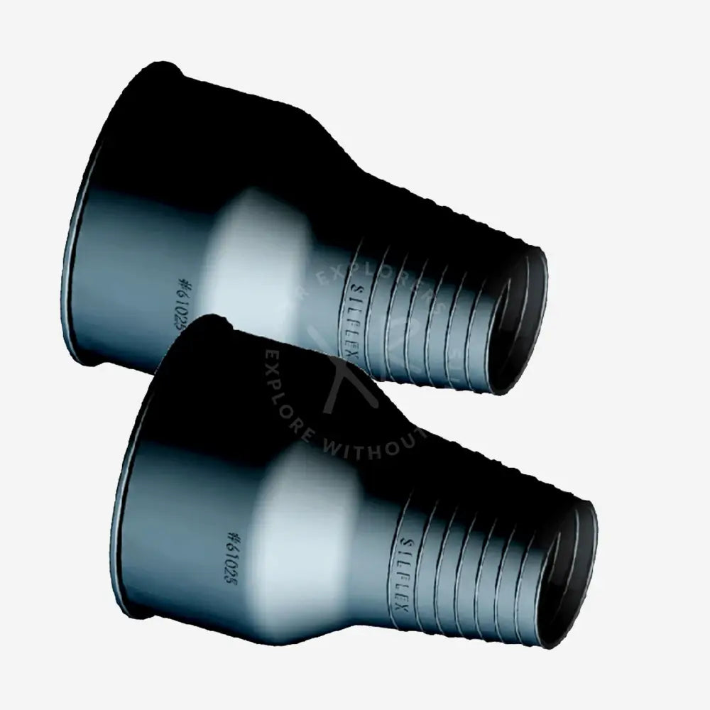 Si tech silicone wrist seals black small with ribbed interior and silflex branding on black plastic pipe fittings