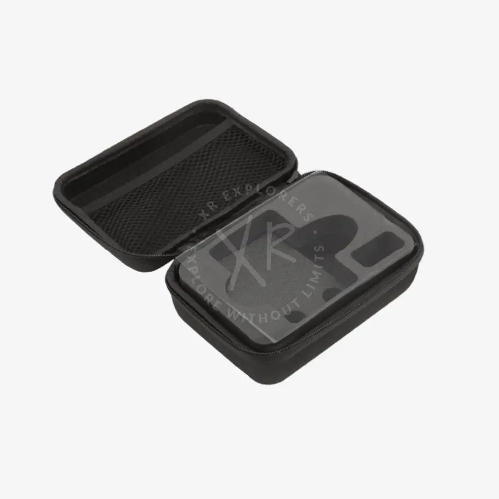 Black hard-shell protective case with molded foam interior designed for dji osmo action camera transport