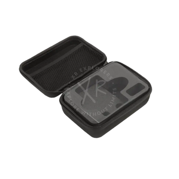 Black hard-shell protective case with molded foam interior designed for dji osmo action camera transport