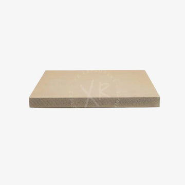 Beige rectangular carbonarm float stone slab with smooth top surface and textured rougher sides
