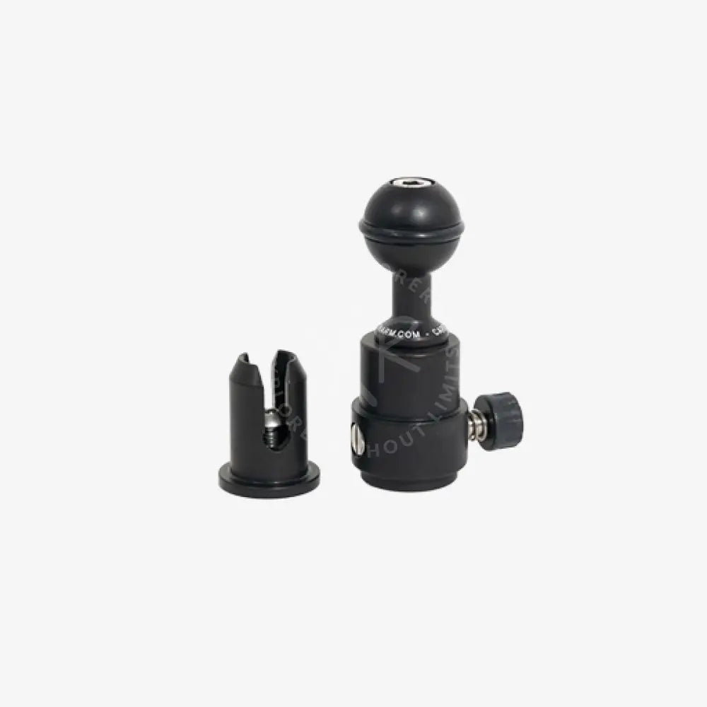 Black rubber-grip starting ball with quick release featuring adjustable clamp and threaded base for secure mounting