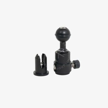 Black rubber-grip starting ball with quick release featuring adjustable clamp and threaded base for secure mounting