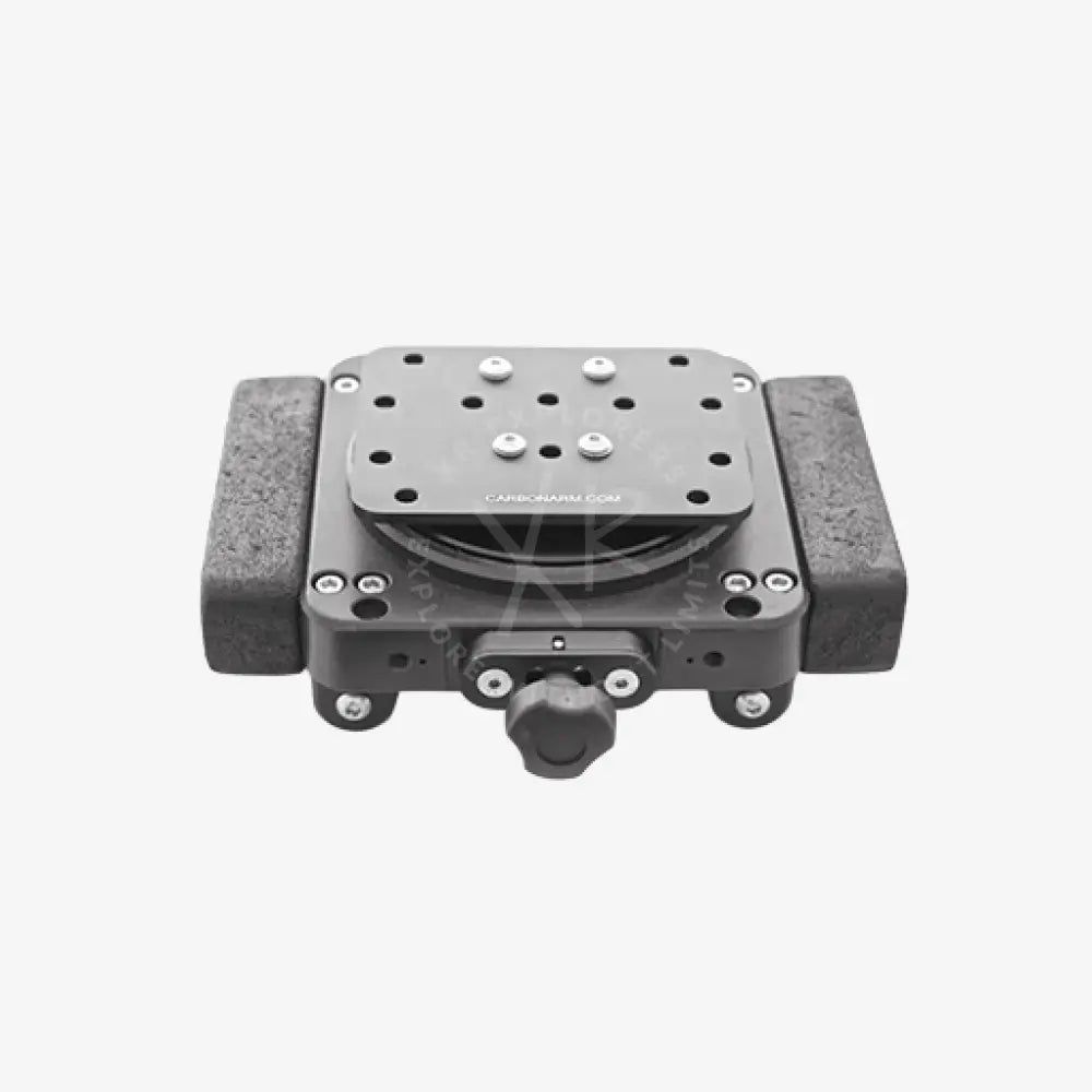 Black metal tray for housings moby with matte finish and adjustable knobs for secure camera mounting