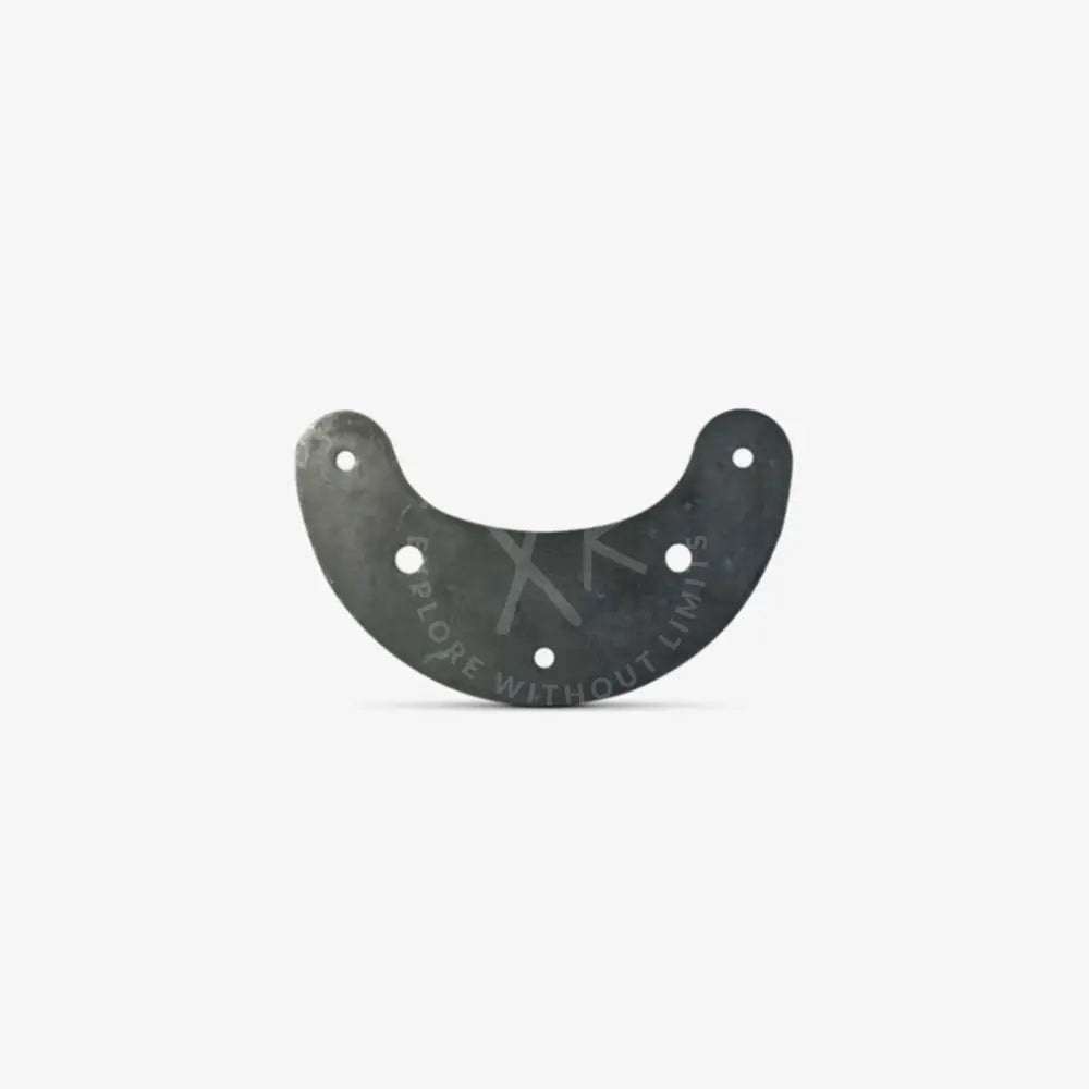 A translucent pale green jade crescent-shaped trimming weight pendant with natural inclusions and polished surface