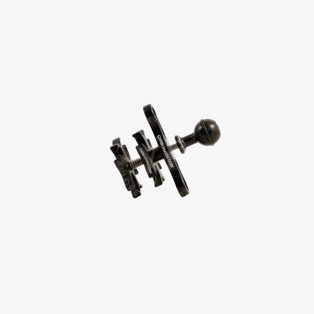 Black carbon fiber triple clamp for tripod with spherical ball joint and adjustable clamp for secure camera mounting